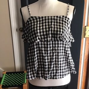 Abound Black and White Check Top